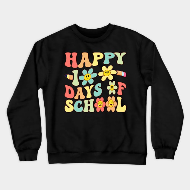 Happy 100 Days of School Kids Teachers 100 Days Smarter Crewneck Sweatshirt by Vcormier